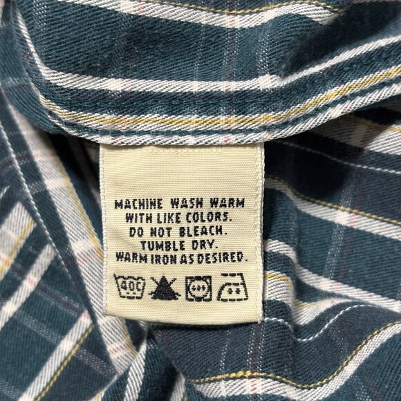 Eddie Bauer Green Plaid 100% Cotton Button Down Shirt Men’s Small Long Sleeve - Picture 7 of 12